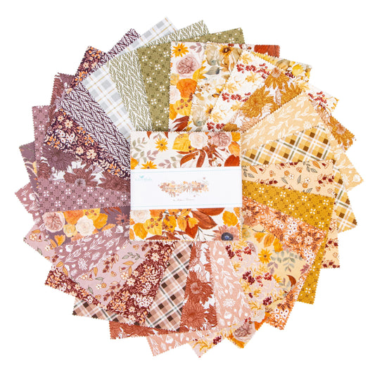 Evening on the Prairie 5" Stacker, Riley Blake 5-16740-42, 5" Precut Autumn Fall Floral Fabric Squares, Melissa Gilbert, Modern Prairie