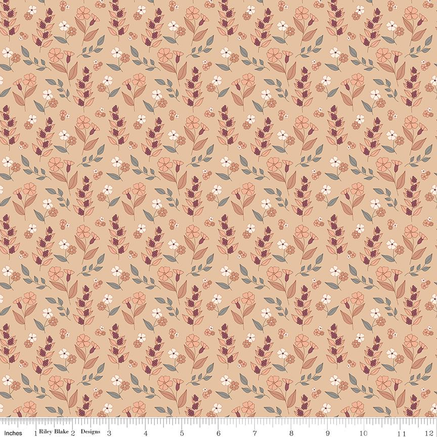 Evening on the Prairie 5" Stacker, Riley Blake 5-16740-42, 5" Precut Autumn Fall Floral Fabric Squares, Melissa Gilbert, Modern Prairie