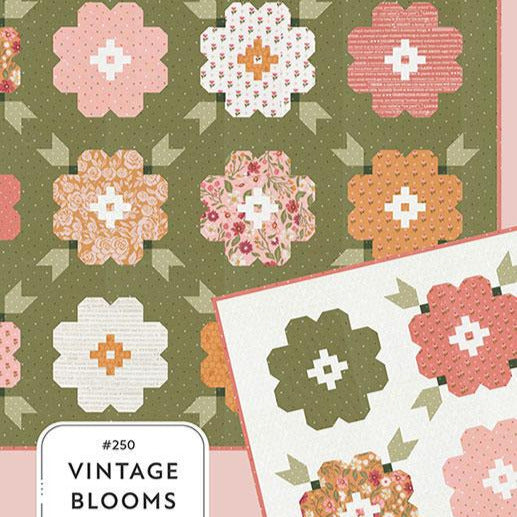 Vintage Blooms Quilt Pattern, Lella Boutique LB250, FQ Fat Quarter Friendly Flower Quilt Pattern