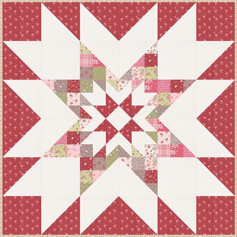 Snowdrop Quilt Pattern, It's Sew Emma ISE299, 5" Charm Square Friendly Star Lap Throw Quilt Pattern, Jocelyn Ueng