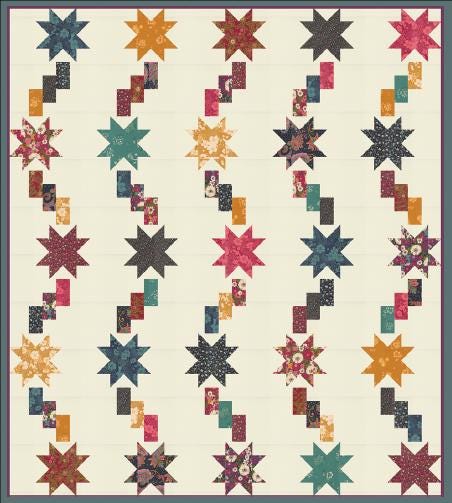 Fairy Dust Quilt Pattern, Modernly Morgan MM030, Fat Quarter Friendly Beginner Throw Twin Queen Bed Quilt Pattern, Morgan McCollough