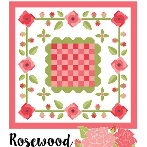 Rosewood Quilt Pattern, My Sew Quilty Life MSQL119, Fat Quarter FQ Yardage Friendly Roses Rosebuds Checkerboard Throw Quilt Pattern