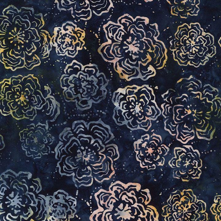 Tonga Luna Batik 10" Squares, Timeless Treasures Treat-Square42 Luna, 10" Precut Blue Brown Cream Batik Quilt Fabric Squares