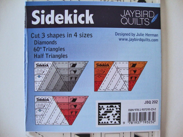 Sidekick Ruler, Jaybird Quilts JBQ202, 60 Degree Triangle Diamonds Half Triangle Quilting Ruler, Quilter's Template