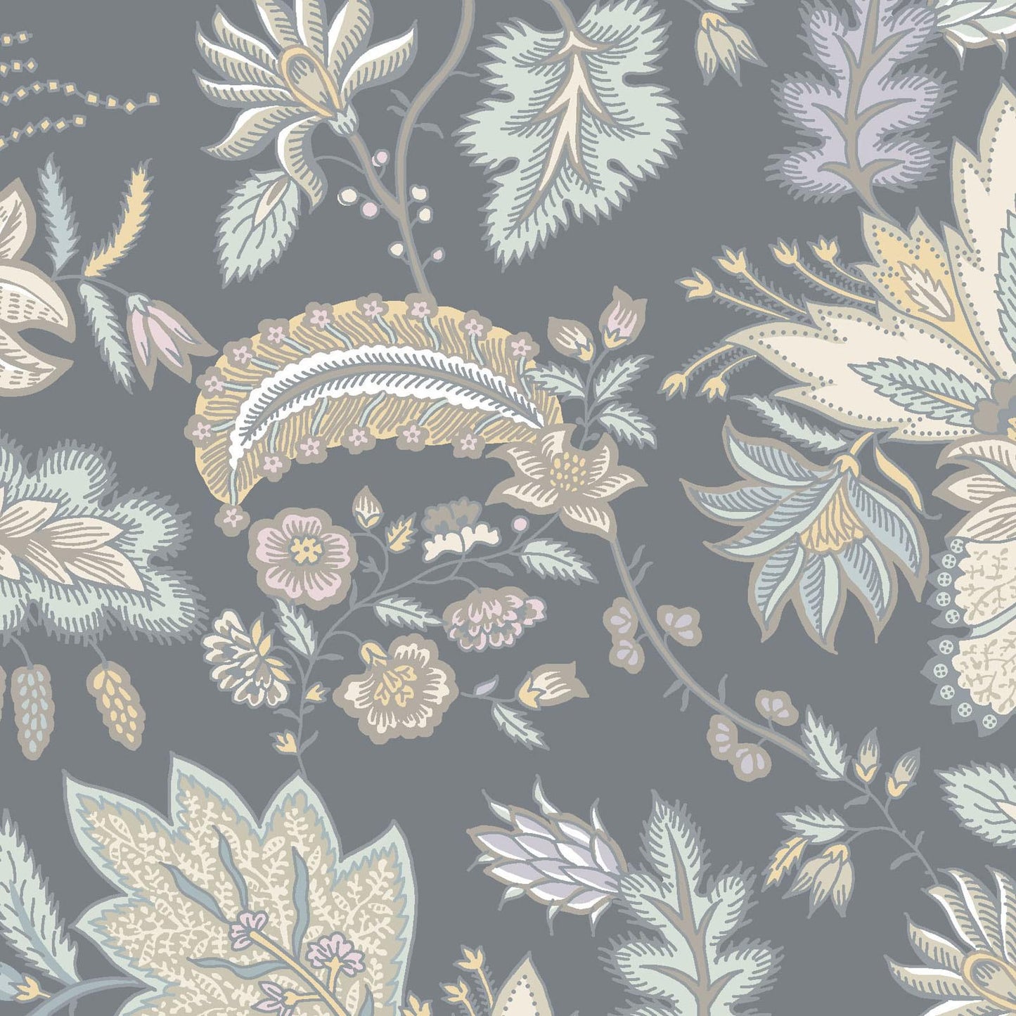 Daybreak 5" Charm Pack, Maywood Studio CP-MASDAYB, 5" Precut Soft Pastels Blue Taupe Cream Paisley Floral Charm Pack Fabric Squares