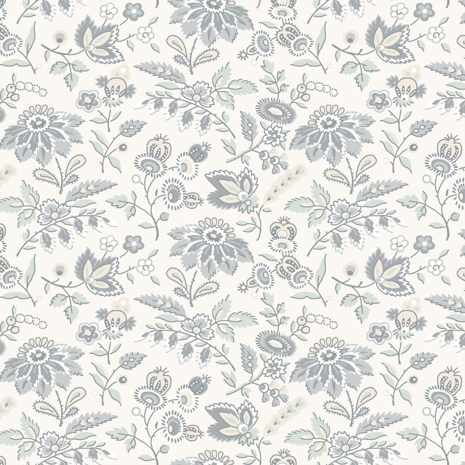 Daybreak 5" Charm Pack, Maywood Studio CP-MASDAYB, 5" Precut Soft Pastels Blue Taupe Cream Paisley Floral Charm Pack Fabric Squares