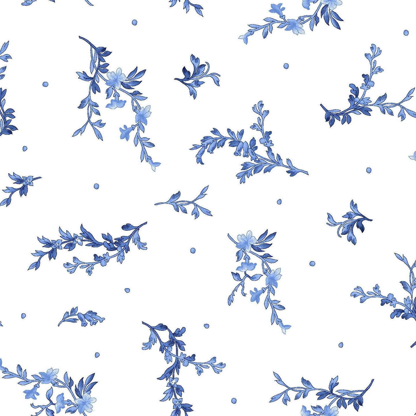 Blue Belle 10" Squares, Maywood Studio SQ-MASBLBE, 10" Precut Blue White Floral Layer Cake Fabric Squares