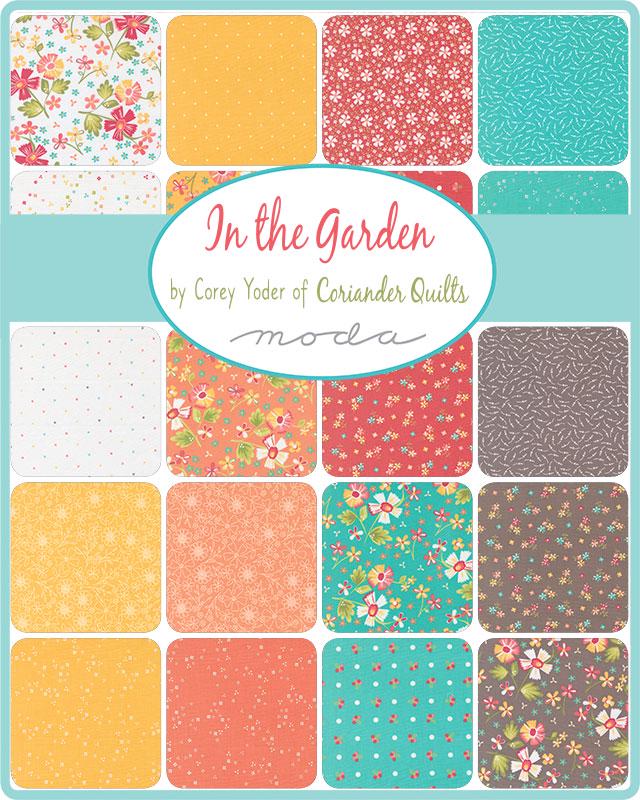 In the Garden 2.5" Jelly Roll, Moda 29230JR, 2.5" Precut Teal Red Yellow Gray Floral Fabric Strips, Corey Yoder, Coriander