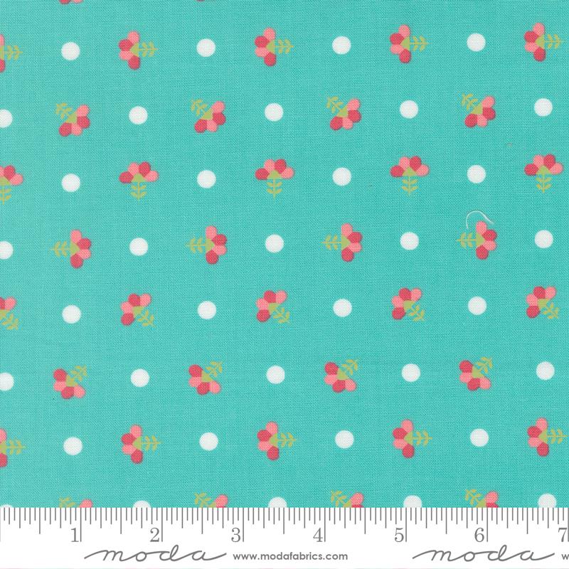 In the Garden 2.5" Jelly Roll, Moda 29230JR, 2.5" Precut Teal Red Yellow Gray Floral Fabric Strips, Corey Yoder, Coriander