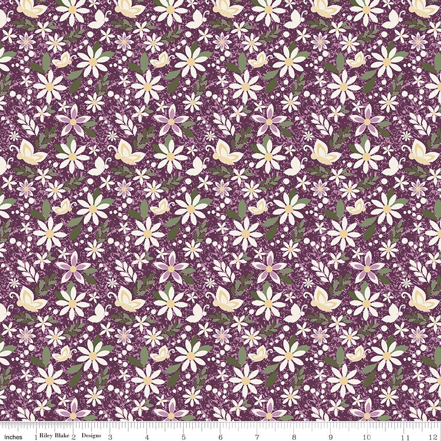 Juju's Petals 2.5" Rolie Polie, Riley Blake RP-16610-40, 2.5" Precut Green Blue Purple Gold Rust Floral Fabric Strips, Judi Madsen