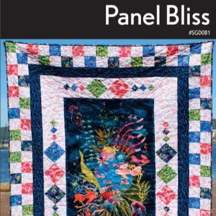 Panel Bliss Panel Frame Quilt Pattern, Swirly Girls Design SGD081, Panel Friendly Easy Checkerboard Panel Frame Quilt Pattern