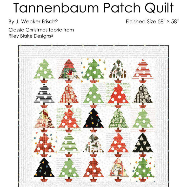 Tannenbaum Patch Quilt Pattern, Great Joy Studio P120-TANNENBAUM, Precut 10" Squares Friendly Christmas Xmas Tree Quilt Pattern
