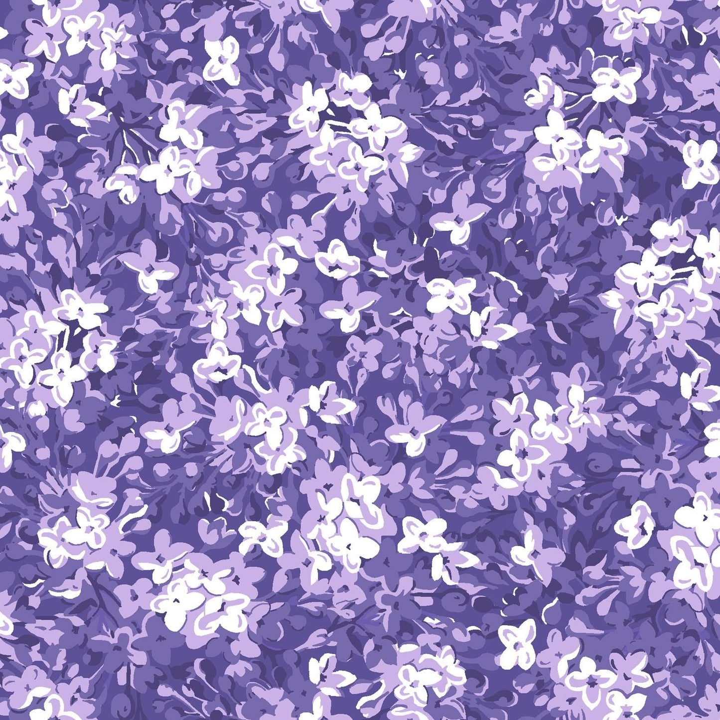 Lilac Lane 19 Piece Fat Quarter Bundle Plus Panel, FQ-MASLILA, 18 x 22 Fabric Cuts, Purple Green Floral Fabric Bundle, Maywood Studio