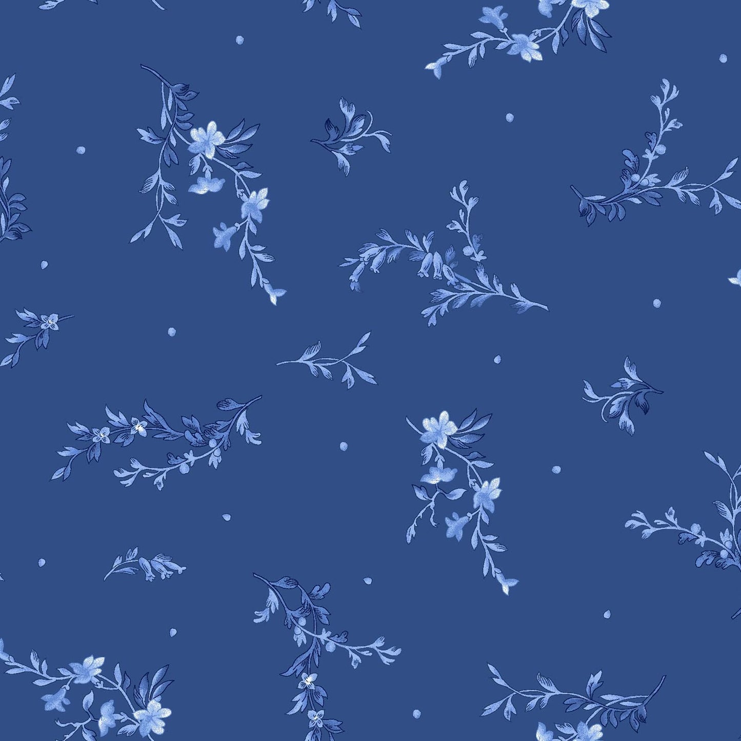Blue Belle 28 Piece Fat Quarter Bundle Plus Panel, FQ-MASBLBE, 18 x 22 Fabric Cuts, Blue White Floral Fabric Bundle, Maywood Studio