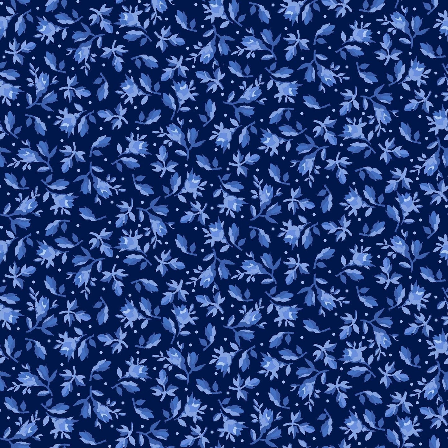 Blue Belle 28 Piece Fat Quarter Bundle Plus Panel, FQ-MASBLBE, 18 x 22 Fabric Cuts, Blue White Floral Fabric Bundle, Maywood Studio