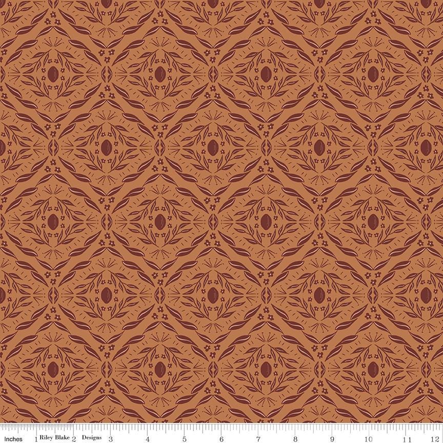 Olive Grove 5" Stacker, Riley Blake 5-16630-42, 5" Precut Autumn Fall Burgundy Blue Rust Green Floral Fabric Squares, Amber Elliot