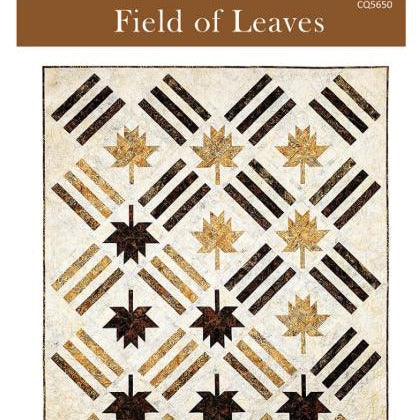 Field of Leaves Quilt Pattern, Canuck Quilter Designs CQ5650, Yardage Friendly Autumn Fall Maple Leaves Throw Quilt Pattern