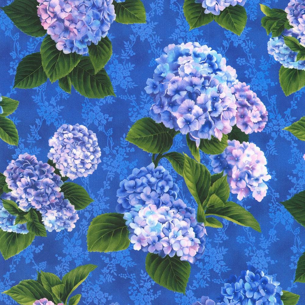 Hydrangea Grace 5" Charm Squares, Robert Kaufman CHS-1300-42, 5" Precut Pink Blue Modern Floral Charm Pack Fabric Squares