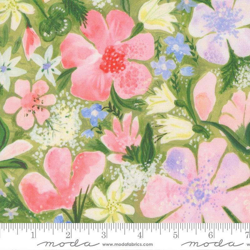 Sweet Cecily Layer Cake, Moda 24640LC, 10" Precut Pastel Pink Green Blue Floral Fabric Squares, Janet Clare