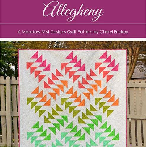 Allegheny Quilt Pattern, Meadow Mist Designs MMD1097, Yardage Friendly Flying Geese Throw Quilt Pattern