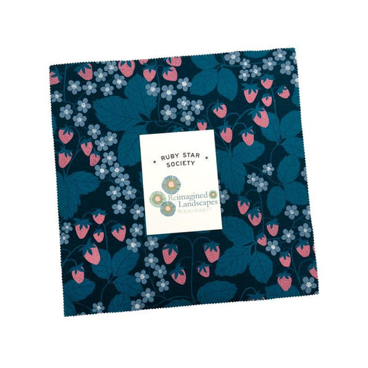 Reimagined Landscapes 10" Layer Cake, Moda RS6049LC, Precut Modern Contemporary Pink Blue Green Floral Fabric, Jen Hewett, Ruby Star Society