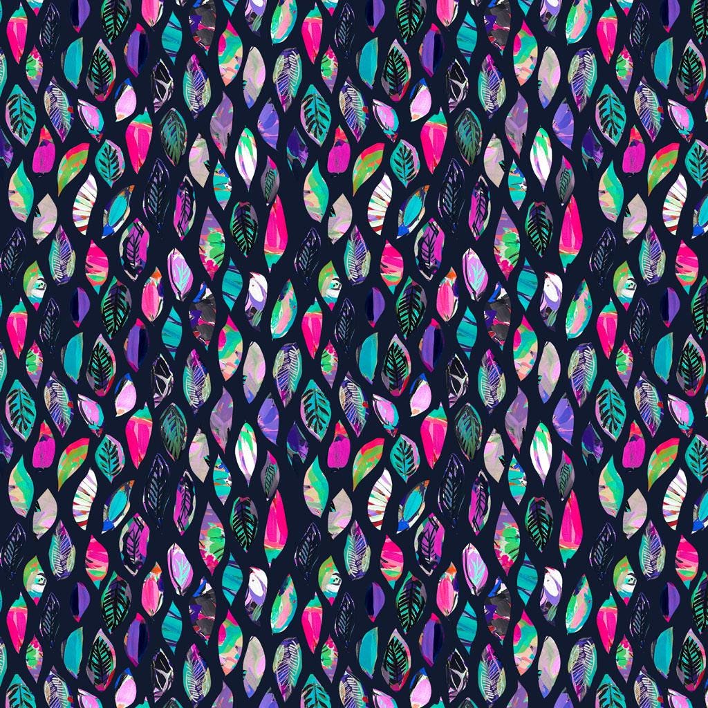Sunset Meadow 15 Piece Fat Quarter Bundle, Clothworks FQ0521, Bright Watercolor Floral Fabric, 18 x 22 Fabric Cuts