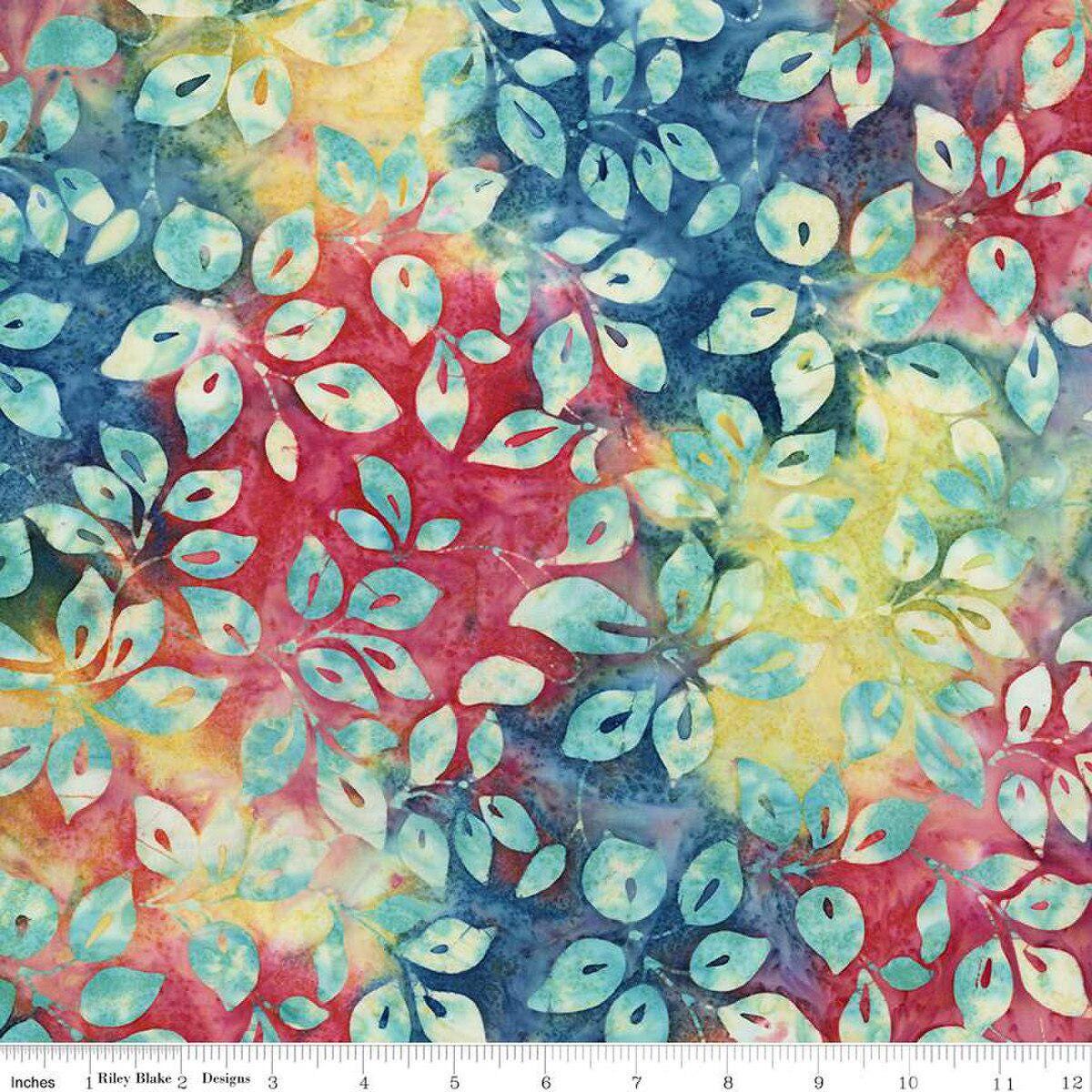 Expressions Batiks Carnival Glass Rolie Polie, Riley Blake RP-23366-40, 2.5" Precut Fall Sunflowers Floral Batik Fabric Strips