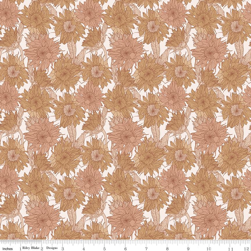 Evening on the Prairie Rolie Polie, Riley Blake RP-16740-40, 2.5" Precut Autumn Fall Sunflowers Fabric Strip Roll, Melissa Gilbert