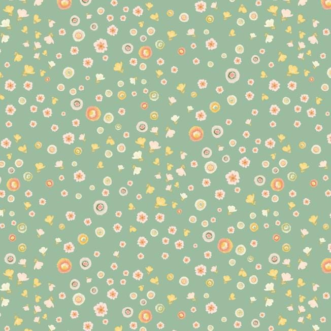 Unicorn Dreams 5" Charm Pack, Poppie Cotton UD25726, 5" Precut Pink Mint Yellow Floral Charm Fabric Squares, Ginger Deverell