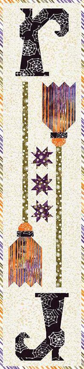 New Wheels Quilt Pattern, Pieces From My Heart PM833, Yardage Friendly Halloween Broom Witch Table Runner Quilt Pattern, Gervais