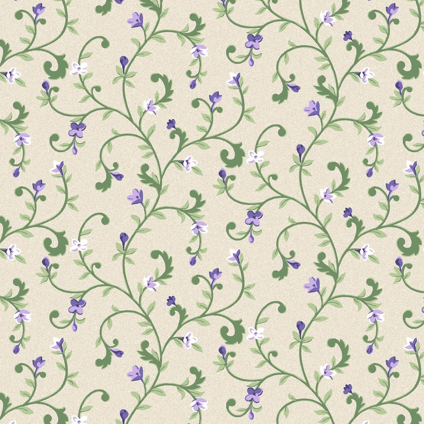 Lilac Lane 19 Piece Fat Quarter Bundle Plus Panel, FQ-MASLILA, 18 x 22 Fabric Cuts, Purple Green Floral Fabric Bundle, Maywood Studio