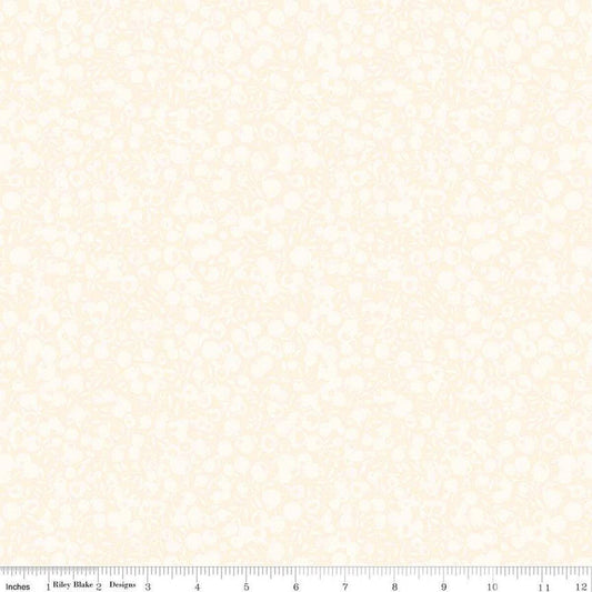 Wiltshire Shadow - Cream Tonal Floral Fabric, Liberty 01666502A, Quilt Background Fabric, By the Yard