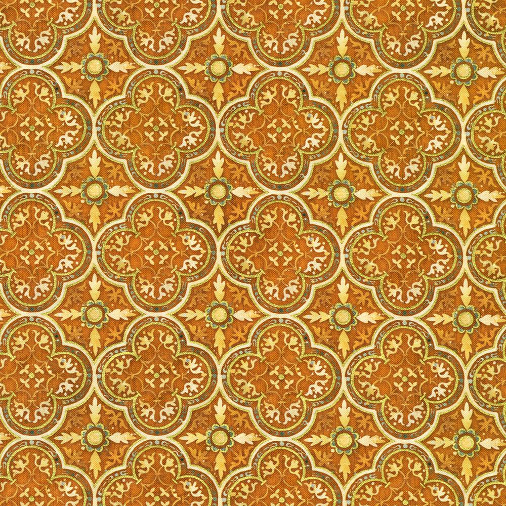 Warm Welcome 10" Squares, Robert Kaufman TEN-1395-42, 10" Precut Autumn Fall Gold Metallic Leaves Floral Fabric Squares,