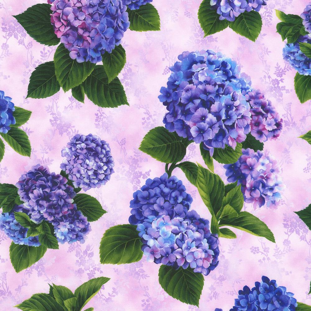 Hydrangea Grace 5" Charm Squares, Robert Kaufman CHS-1300-42, 5" Precut Pink Blue Modern Floral Charm Pack Fabric Squares