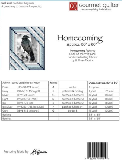 Homecoming Panel Frame Quilt Pattern, Gourmet Quilter GQHHOCO, Modern Panel Friendly Lap Throw Quilt Pattern, Susan Claire