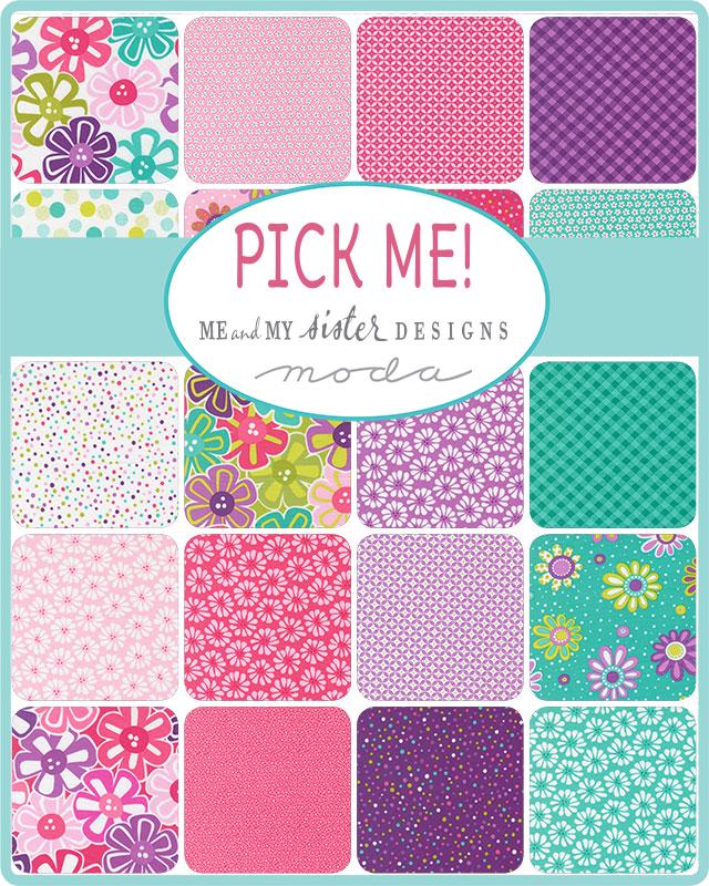 On the Bright Side 5" Charm Pack, Moda 22490PP, Spring Floral Yellow Green Purple Blue 5" Precut Fabric Squares, Me and My Sister