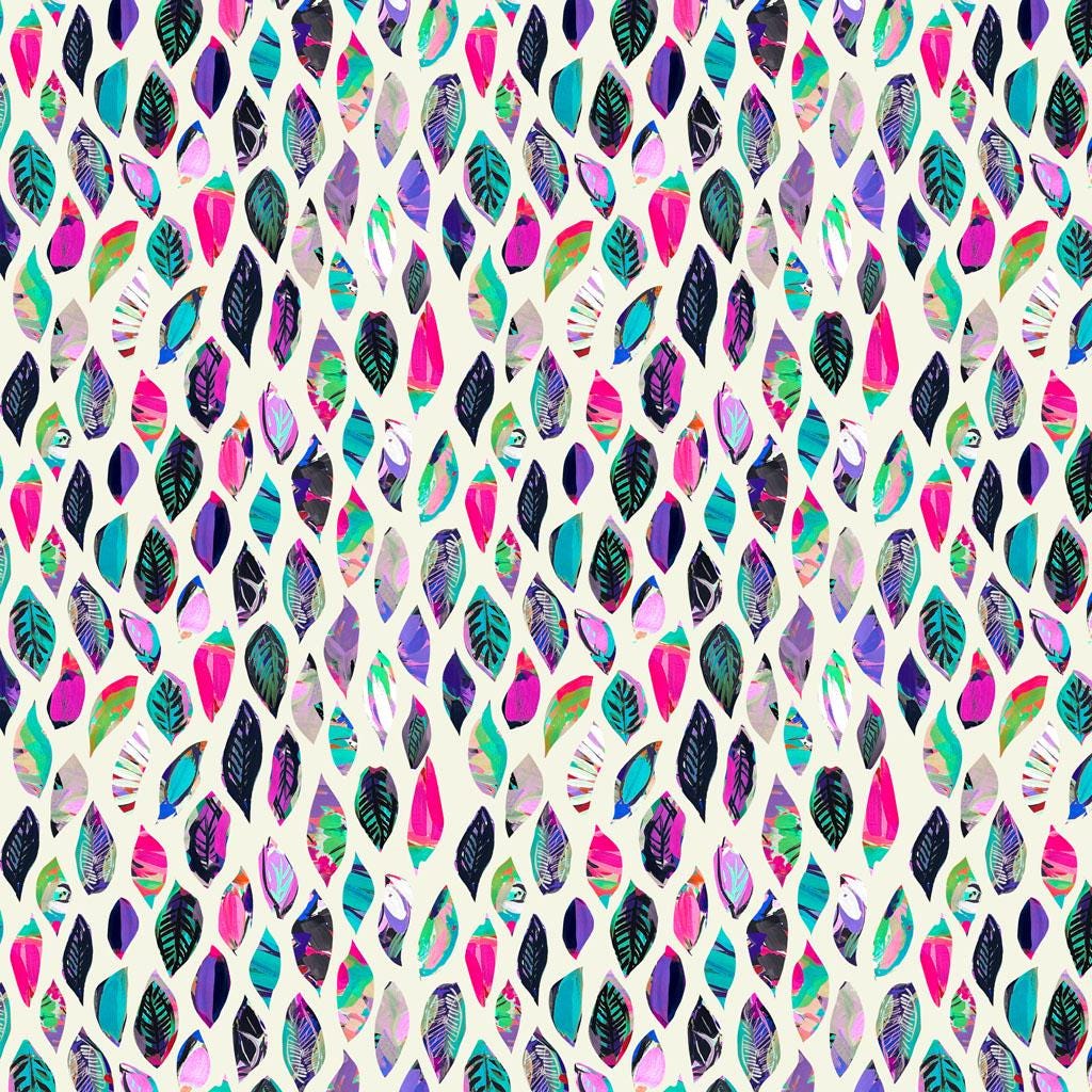 Sunset Meadow 15 Piece Fat Quarter Bundle, Clothworks FQ0521, Bright Watercolor Floral Fabric, 18 x 22 Fabric Cuts