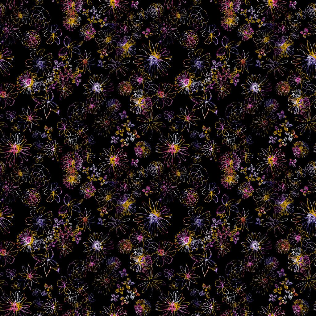 Sunset Meadow 15 Piece Fat Quarter Bundle, Clothworks FQ0521, Bright Watercolor Floral Fabric, 18 x 22 Fabric Cuts