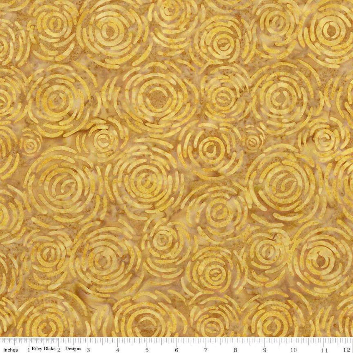 Expressions Batiks Carnival Glass Rolie Polie, Riley Blake RP-23366-40, 2.5" Precut Fall Sunflowers Floral Batik Fabric Strips