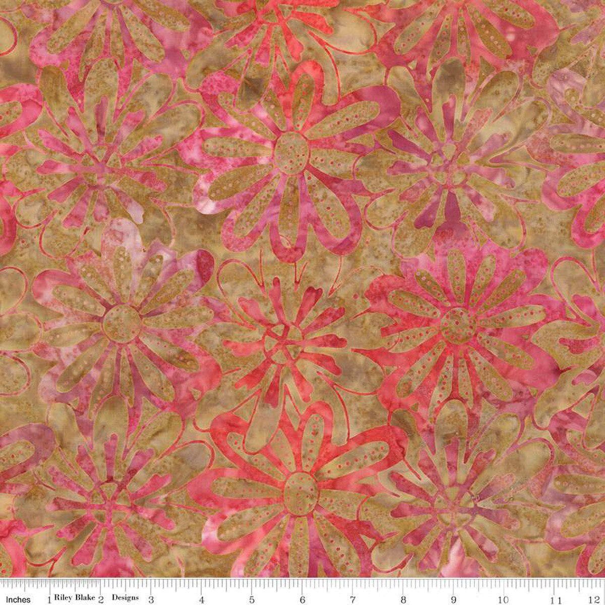 Expressions Batiks Carnival Glass Rolie Polie, Riley Blake RP-23366-40, 2.5" Precut Fall Sunflowers Floral Batik Fabric Strips