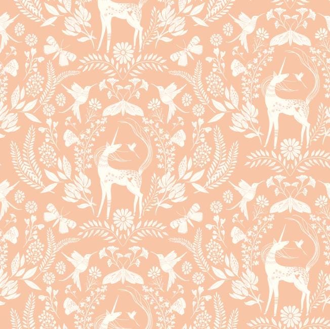 Unicorn Dreams 5" Charm Pack, Poppie Cotton UD25726, 5" Precut Pink Mint Yellow Floral Charm Fabric Squares, Ginger Deverell
