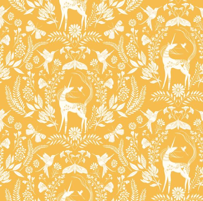Unicorn Dreams 5" Charm Pack, Poppie Cotton UD25726, 5" Precut Pink Mint Yellow Floral Charm Fabric Squares, Ginger Deverell