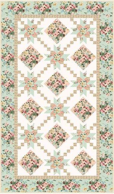 Lavish Quilt Pattern, Material Girlfriends MG120, Yardage Friendly Stars Baby Wall Twin Full King Bed Quilt Pattern