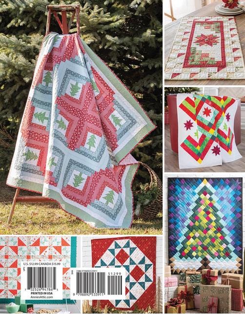 Christmas Quilting Festive Stitches Quilt Pattern Book, Annie's 141542, 9 Holiday Projects, Christmas Xmas Quilt Patterns