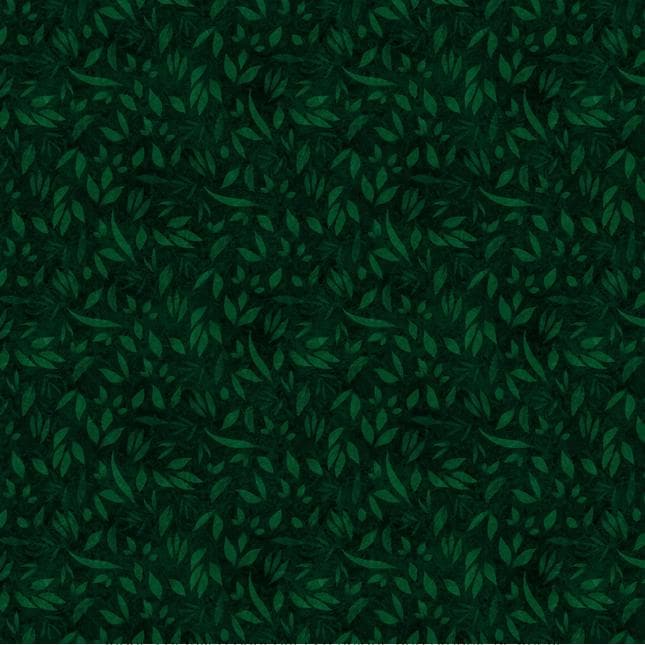 Foliage Fundamentals - Forest Green Tonal Texture Blender Fabric, White Owl W110-002-695, Dark Green Leaves Tonal Fabric, Lumin, By the Yard