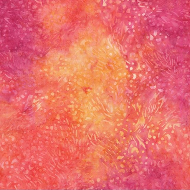 Hello Sunshine Strip Pack, Island Batik, 2.5" Precut Yellow Pink Orange Batik Jelly Roll Fabric Strips