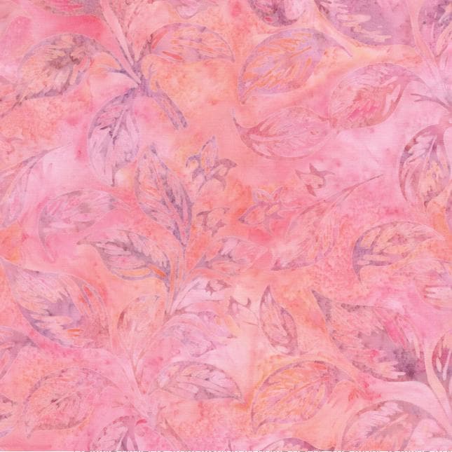 Berry Crush - Pink Purple Leaves Fabric, Island Batik 712541816, Pink Tonal Batiks, By the Yard