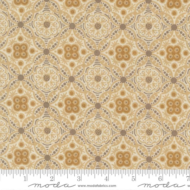Posh - Taupe Tan Cream Medallion Fabric, Moda 30772 11 Ivory Whisper, Filigree Damask Medallion Fabric, BasicGrey By the Yard