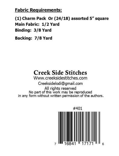 Around Town Charm Table Runner Topper Pattern, Creek Side Stitches CSS401, Charm Pack Friendly Easy Quilted Table Runner or Topper Pattern