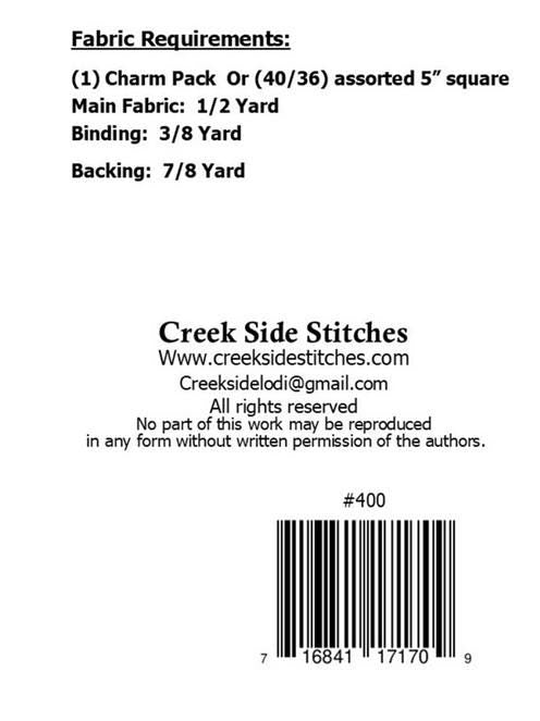 Messed Up Charm Table Runner Topper Pattern, Creek Side Stitches CSS400, Charm Pack Friendly Easy Quilted Table Runner or Topper Pattern